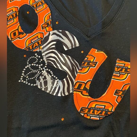 OSU Oklahoma State University Women's Large Black T-Shirt - Picture 4 of 5